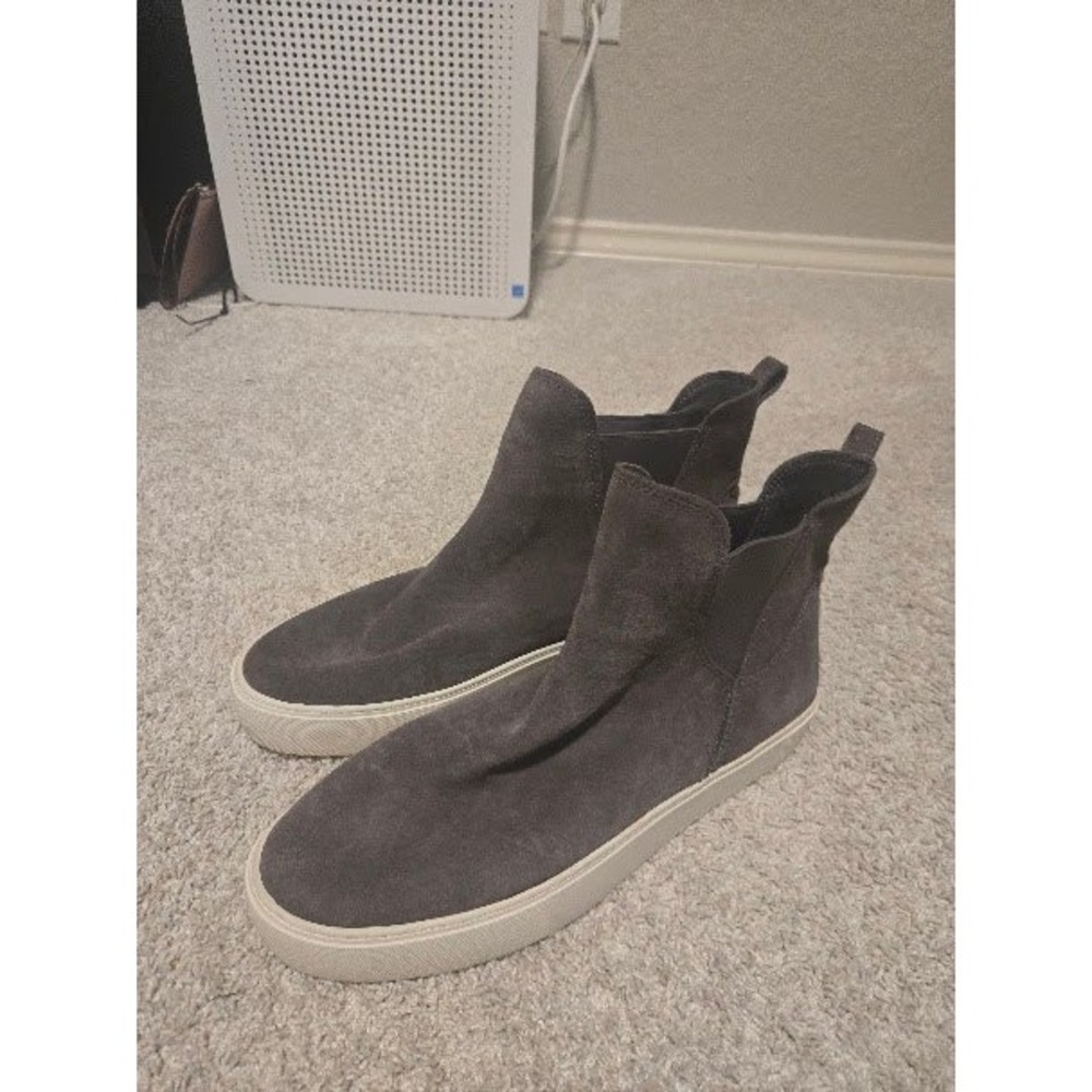 UGG Olive Grey Suede Platform High Top Sneakers Boots 1120696 Womens 11